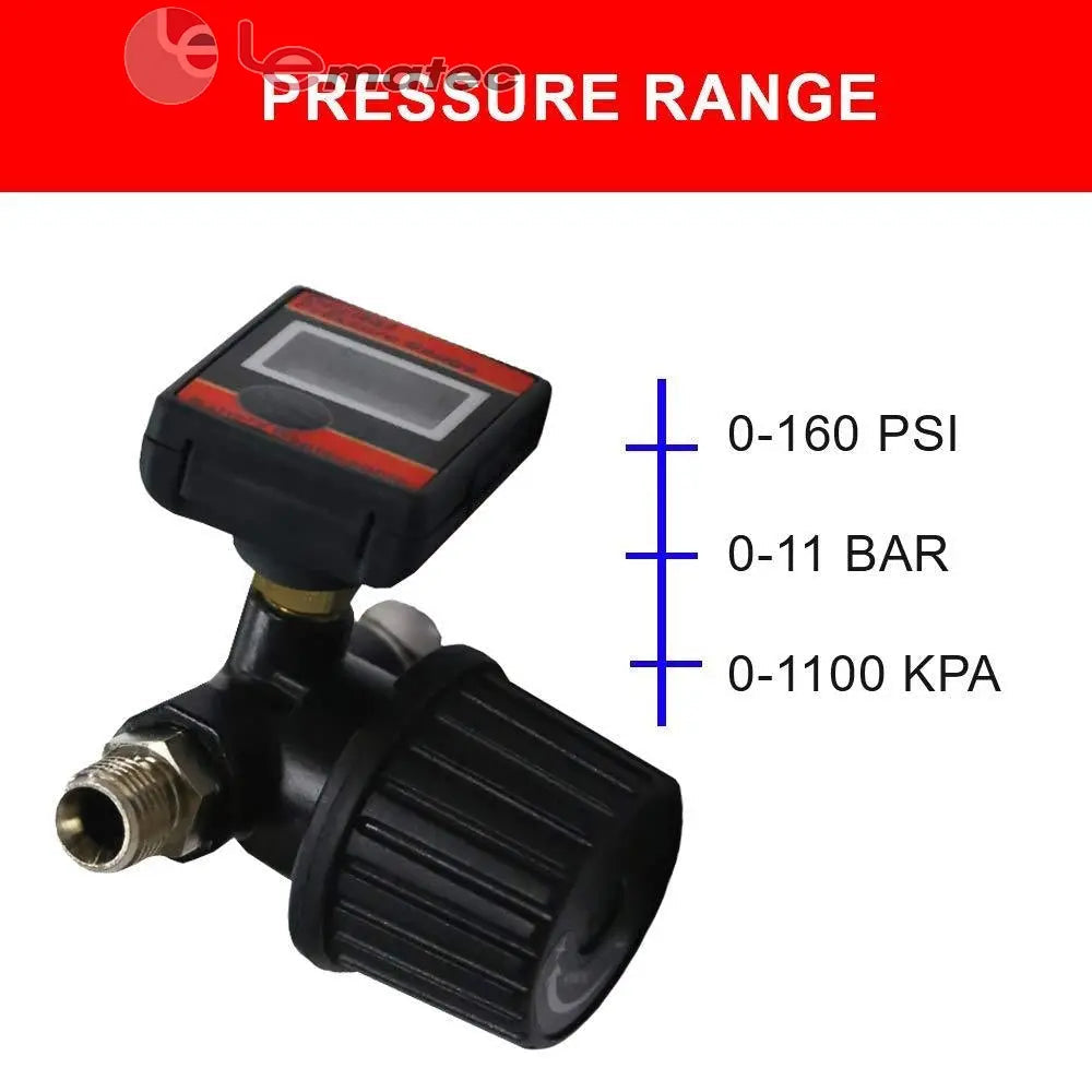 Professional Digital Air Regulator - 160 PSI Diaphragm Control with Multi-Unit Display (DAR02B)