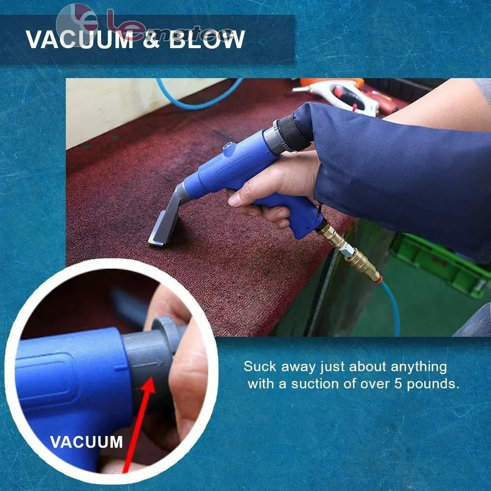 Professional 2-in-1 Air Compressor Vacuum & Blower Kit - 150 PSI Heavy-Duty Pneumatic Cleaning Tool with 6 Attachments
