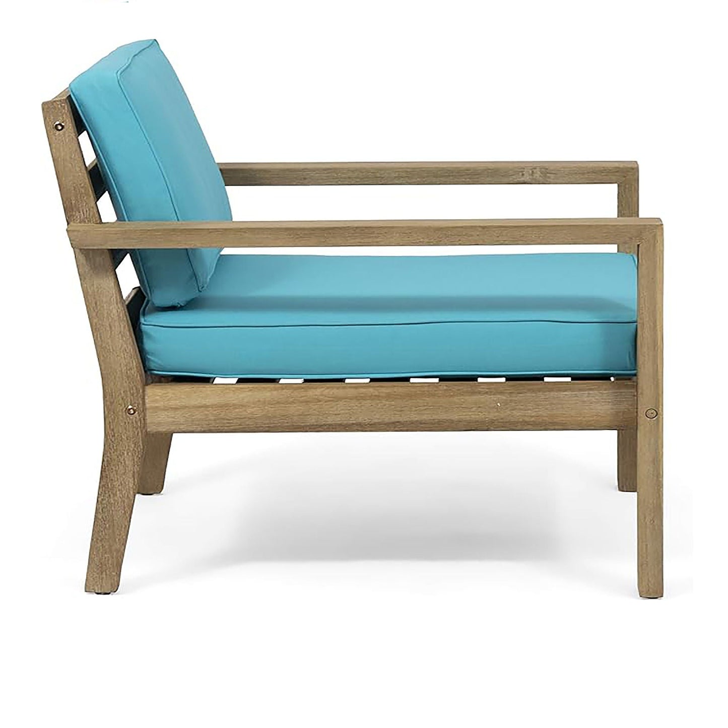 Antoine Outdoor Acacia Wood Club Chairs With Cushions (Set of 2)