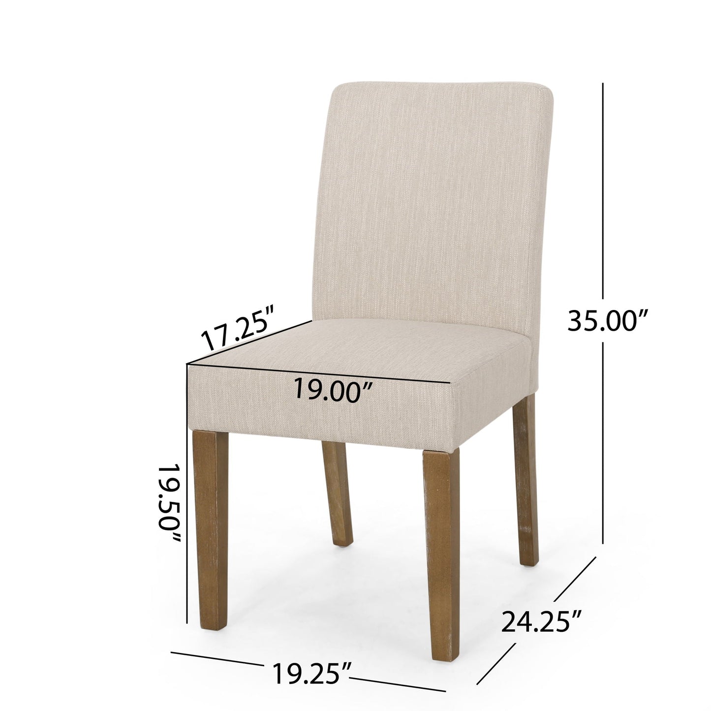 Contemporary Dining Chair with Upholstered Seating and Tapered Legs