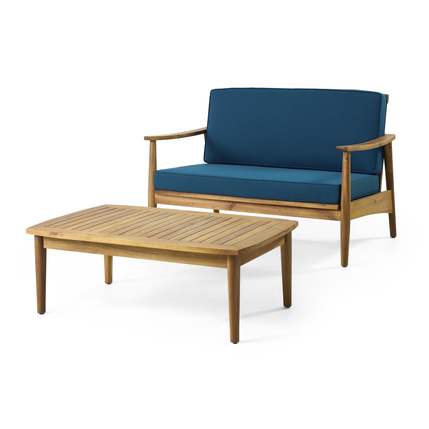Willowbrook Teak Brown 4-Piece Wood Outdoor Patio Conversation Seating Set
