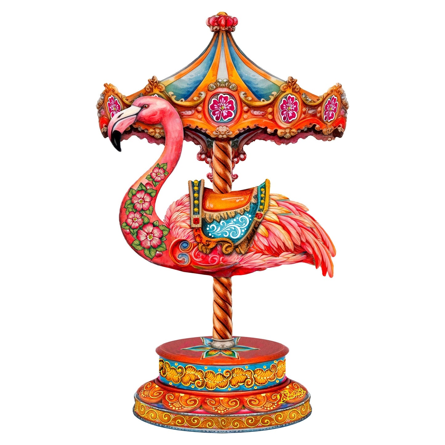 Pink Flamingo Carousel Holiday Door Decor by G. Debrekht - Love Kids Family Decor - 8652752H
