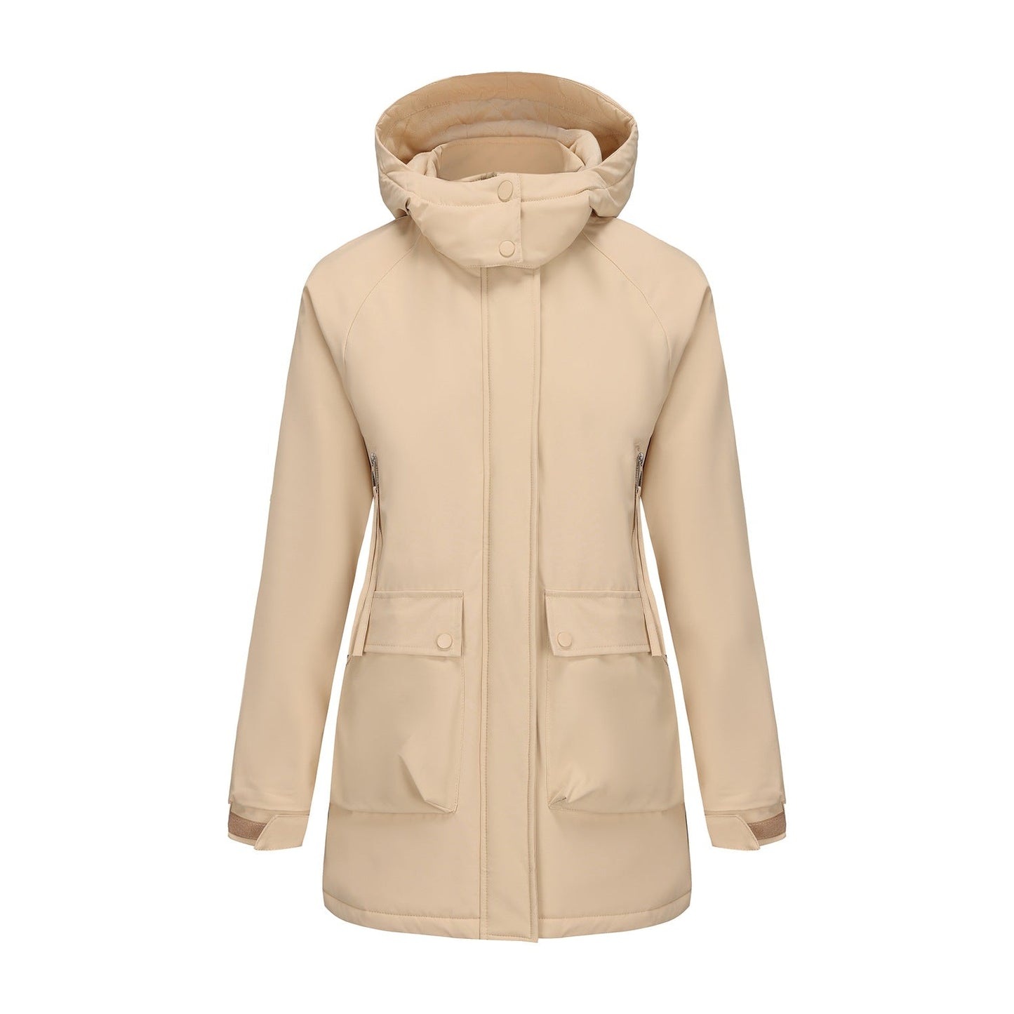 Parka Fleece Padded Coat Shell Jacket Waterproof Lady Fall Winter Coat