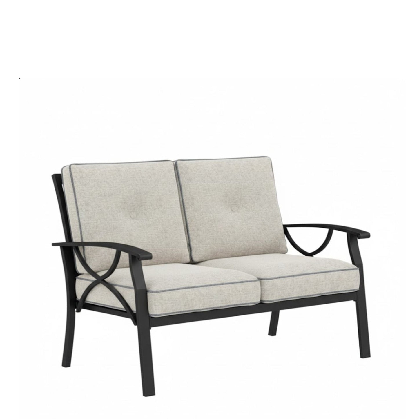 All Weather Loveseat 2 Seats Sofa With Cushions - Light Khaki / Beige