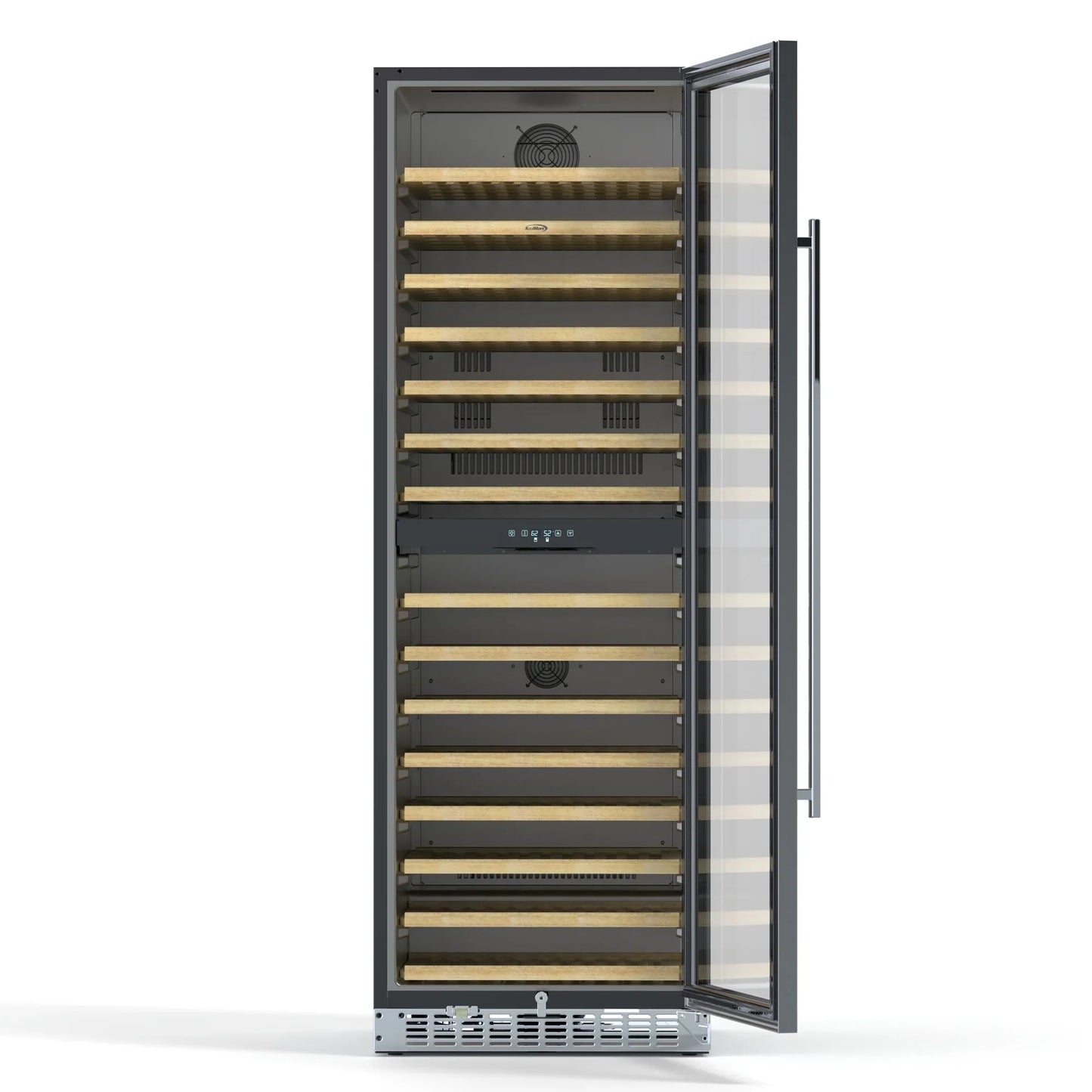 Kool More 23 in. Dual Zone, Full Glass Door, Wine Cooler Refrigerator, Freestanding or Built-In Unit, 15.1 cu ft.