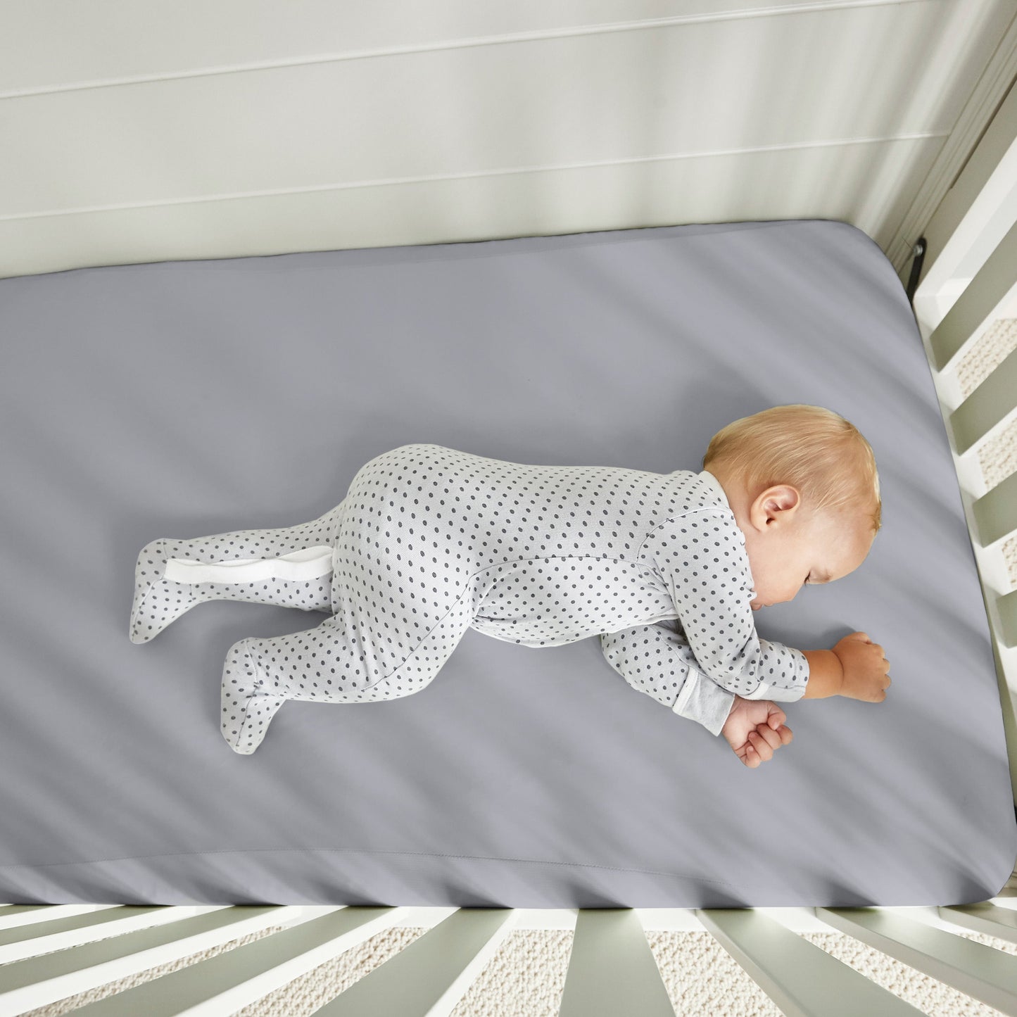 BedGear Hyper-Linen Crib Sheet, Light Grey