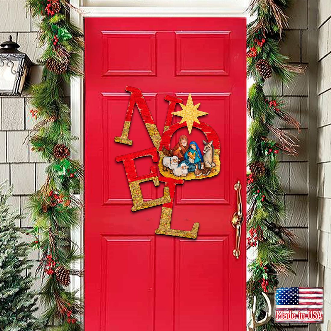 Noel Nativity Christmas Nativity Door Decor by G. DeBrekht - Nativity Holiday Decor - 8121458H