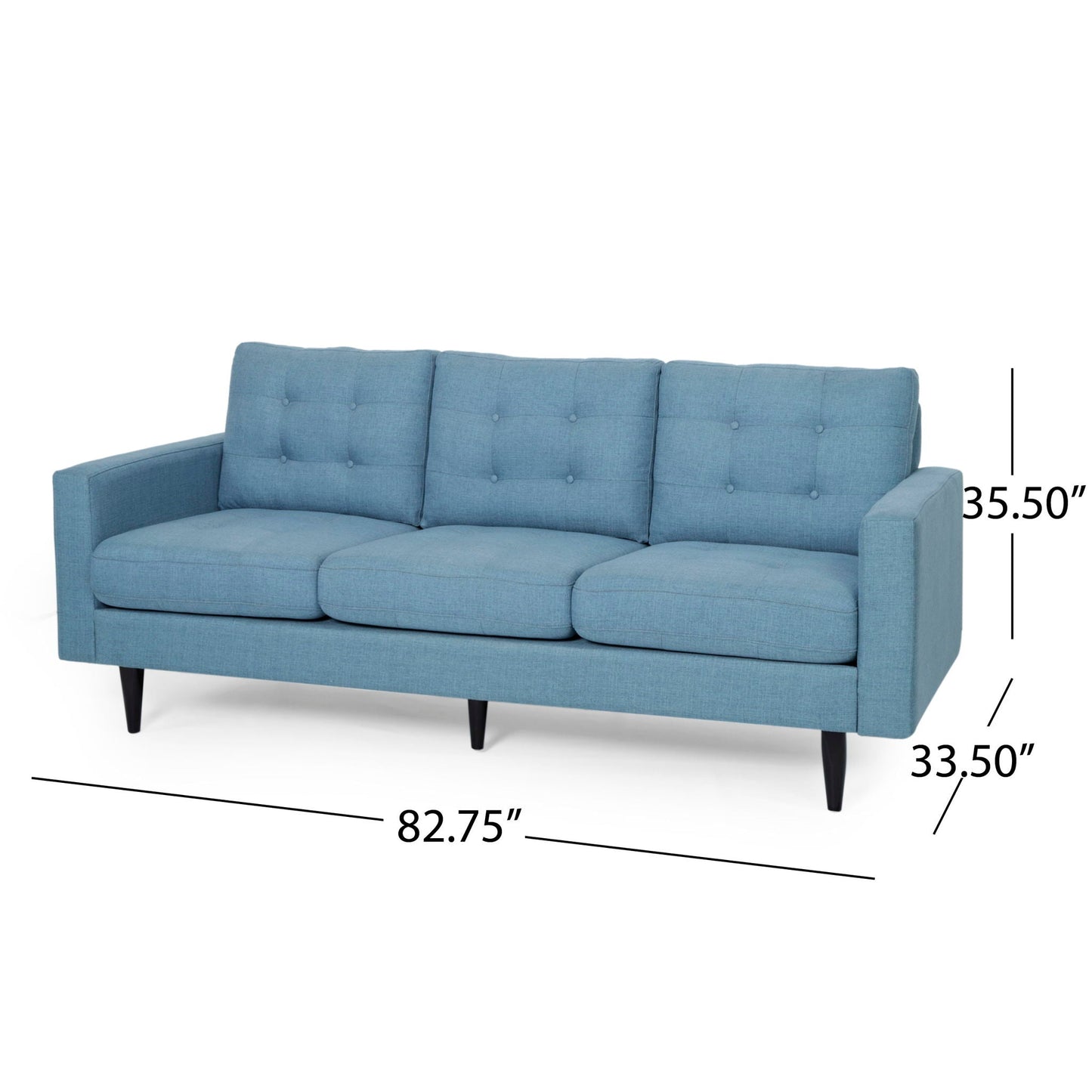 Jenny Contemporary Tufted Fabric 3 Seater Sofa