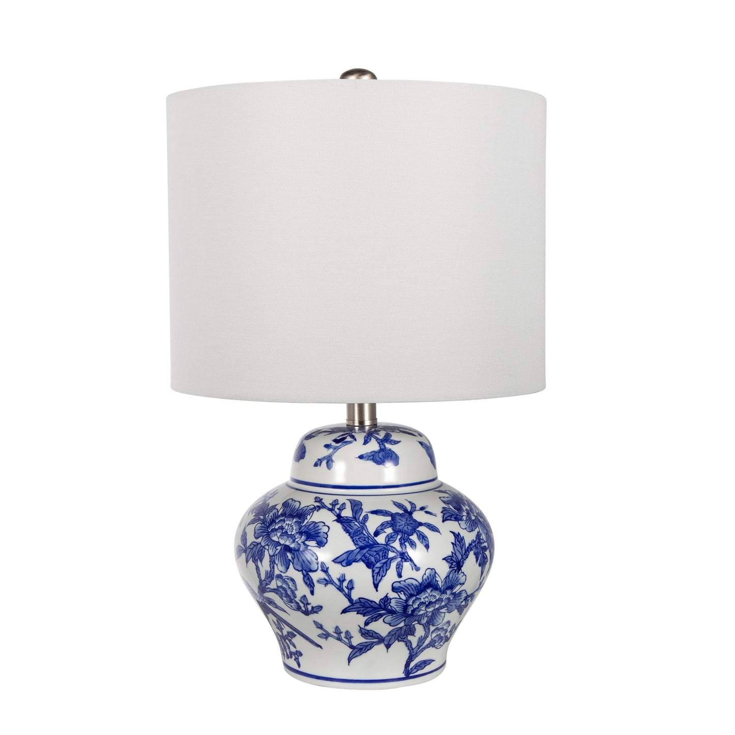 Blue and White Short Urn Ceramic Vase Lamp