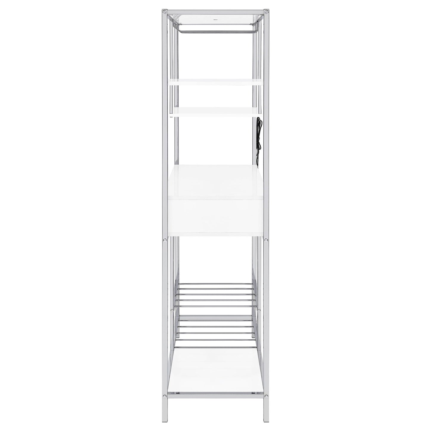 Draper - 5 Shelf LED Wine Cabinet With Pull Out Drawer - Gloss White