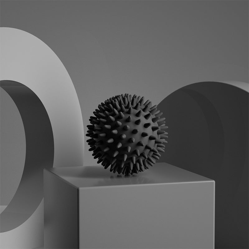 Durable sport massage ball. Spiky design for myofascial release, deep - tissue work, trigger points, muscle recovery & pain reli