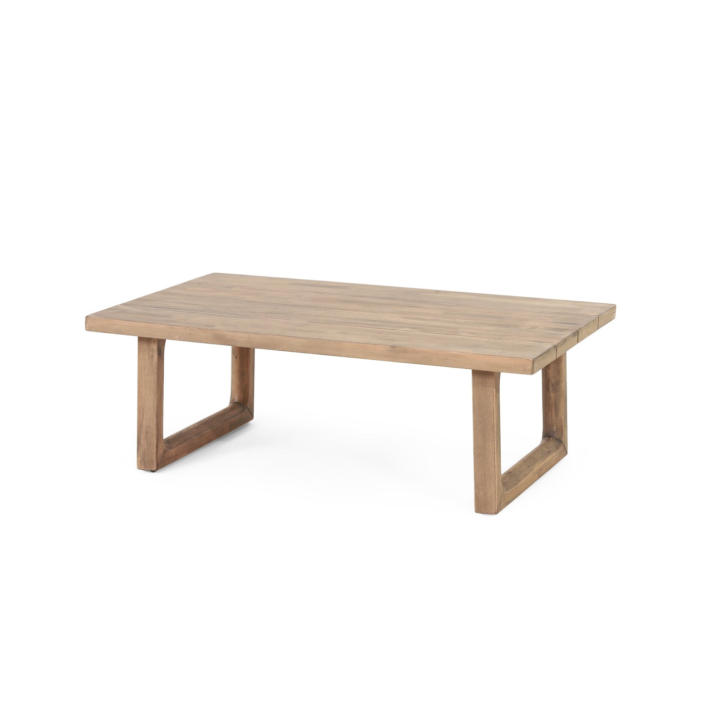 Outdoor Acacia Wood Loveseat and Coffee Table Set with Cushions