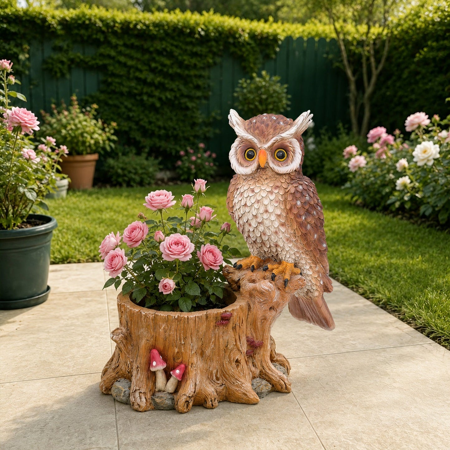 Decorative Owl Garden Planter Pot on Branch
