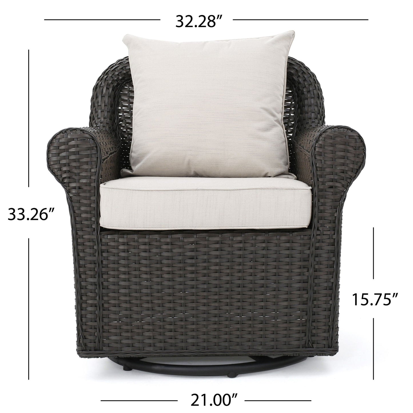 Amaya Outdoor Swivel Rocker Chair with Water Resistant Cushions