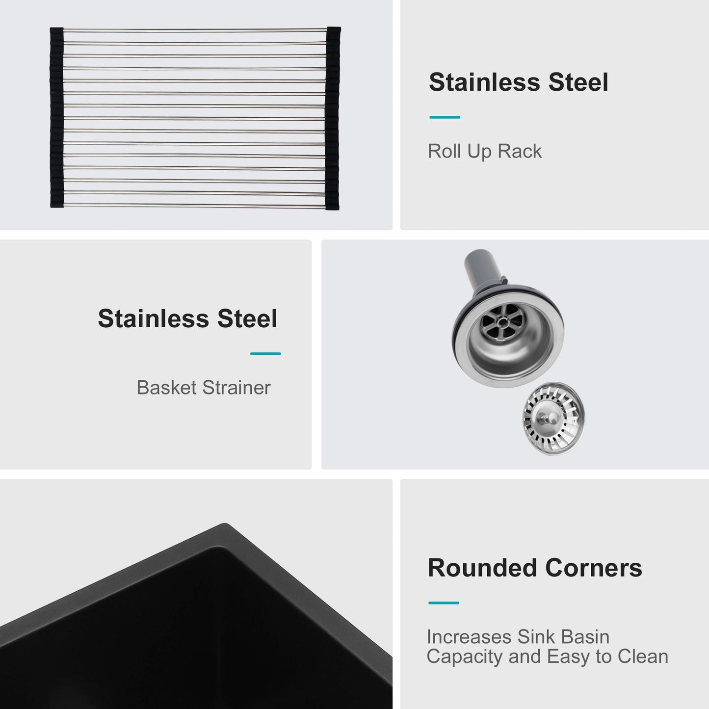 Granite Composite Double Bowl Undermount Kitchen Sink