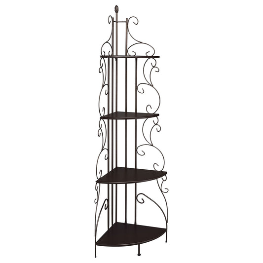 4 Shelf Corner Bookcase - Cappuccino