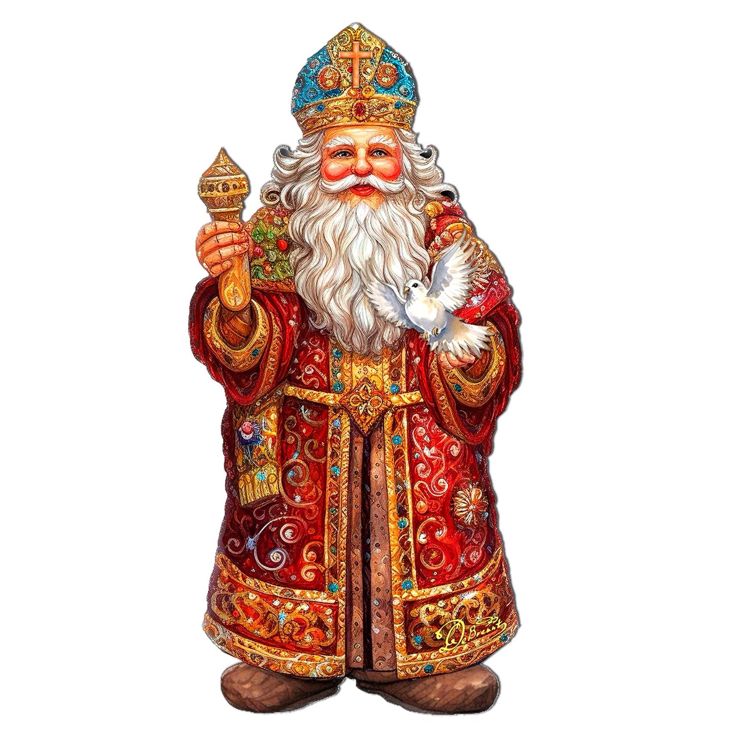 Santa's Dove of Hope Holiday Door Décor by G. Debrekht - Christmas Santa Snowman Décor - 8691416H