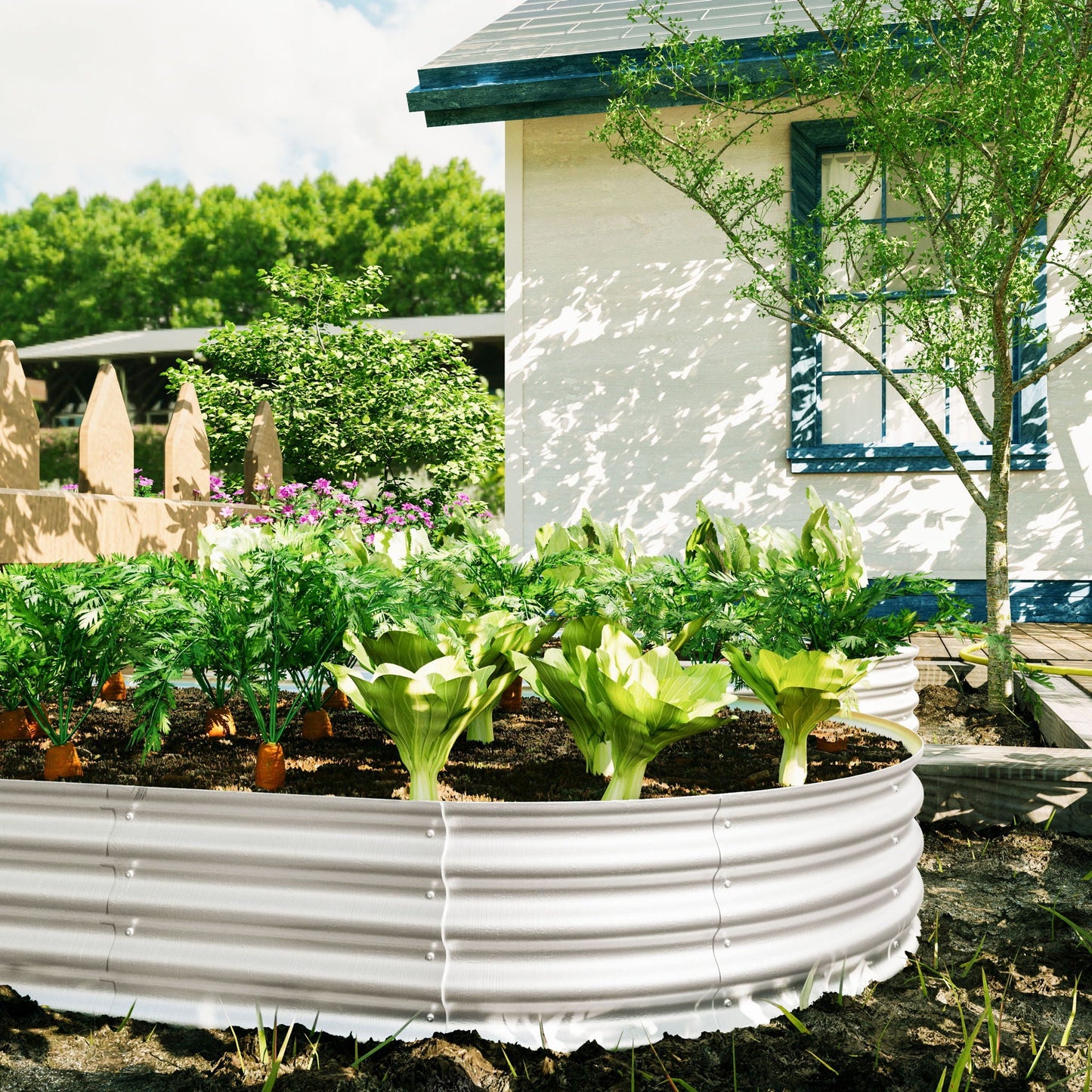 Heavy Duty Galvanized Raised Garden Bed Kit For Vegetables, Flowers & Herbs