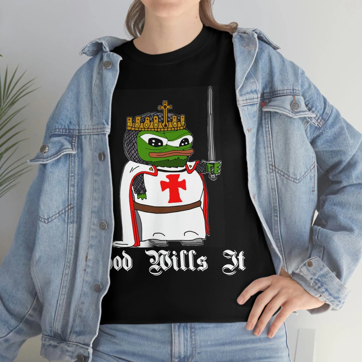 Crusader Pepe "God Wills It" Tee - Deus Vult Meme Shirt - 4LibertyShop.com