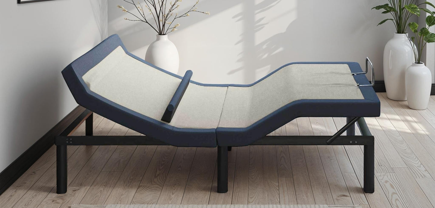 Twin XL Adjustable Bed Base with Head/Foot Tilt and Lumbar Position Adjustment