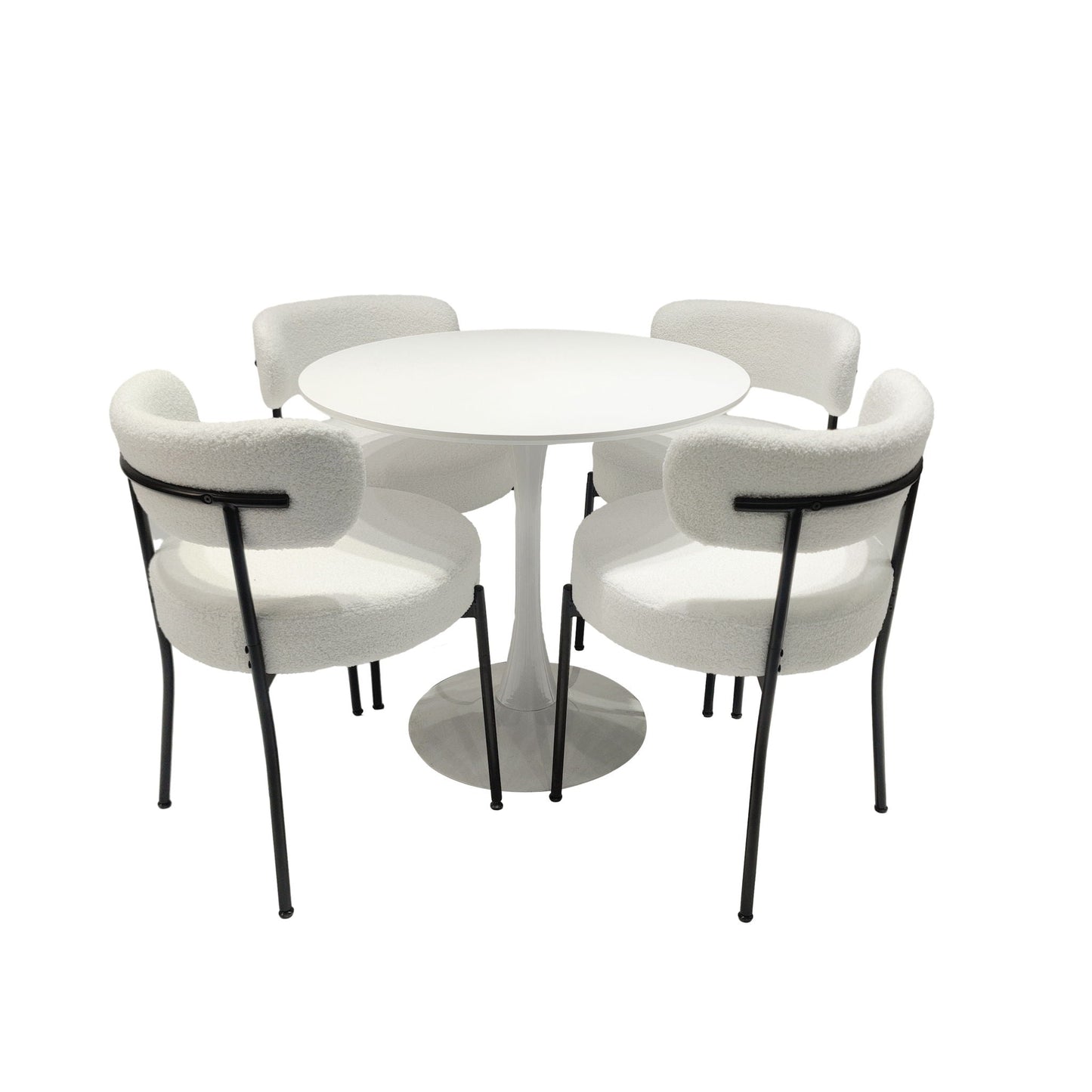 Mid-Century Modern Dining Chair With Curved Backrest