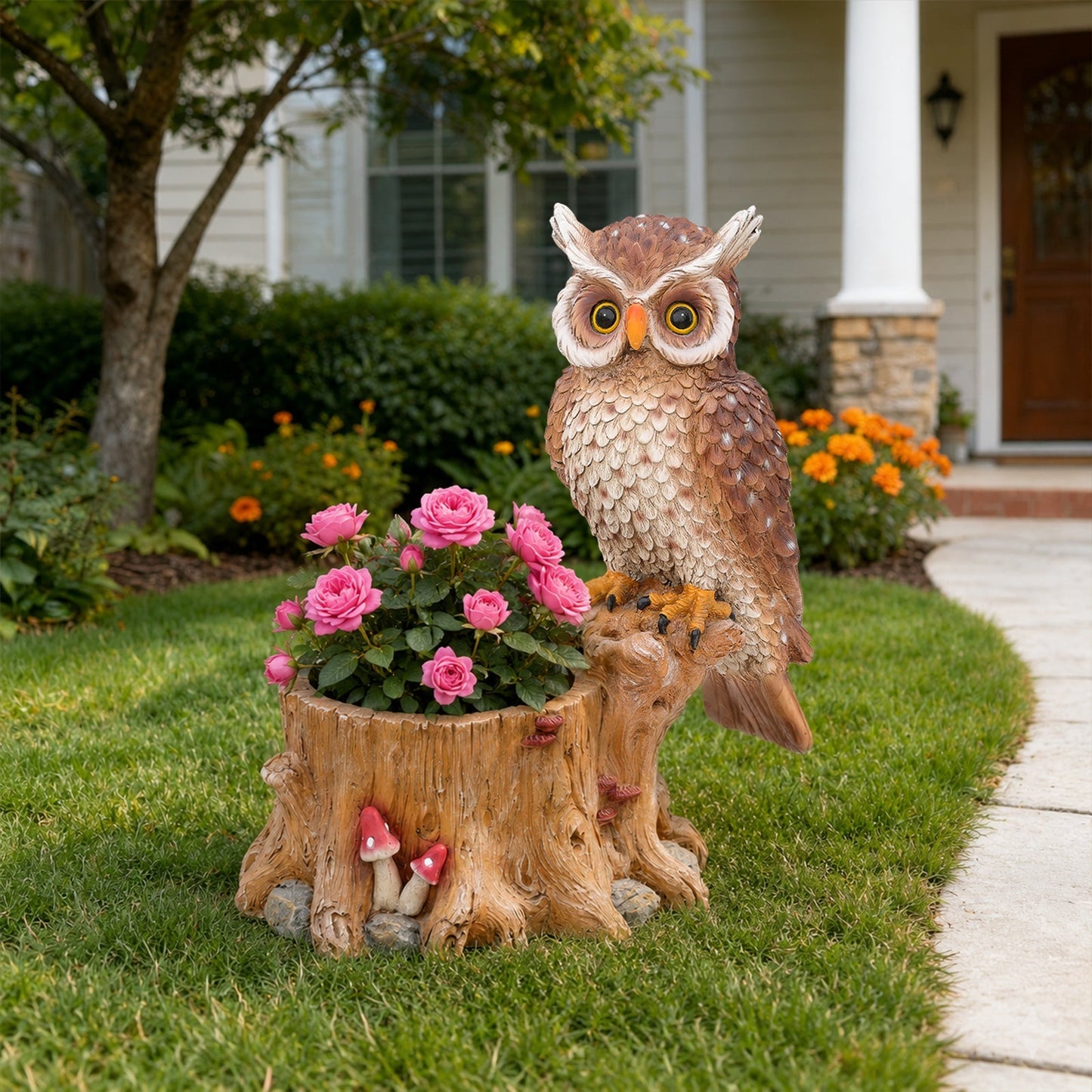 Decorative Owl Garden Planter Pot on Branch