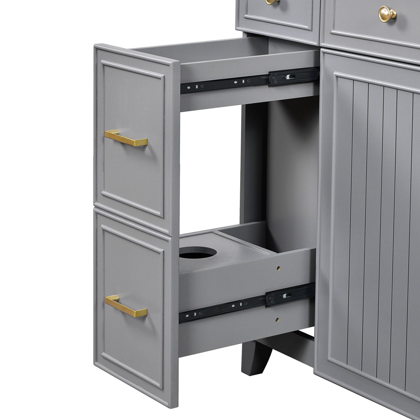 Bathroom Vanity With Ceramic Sink, Soft Close Doors, Adjustable Shelves
