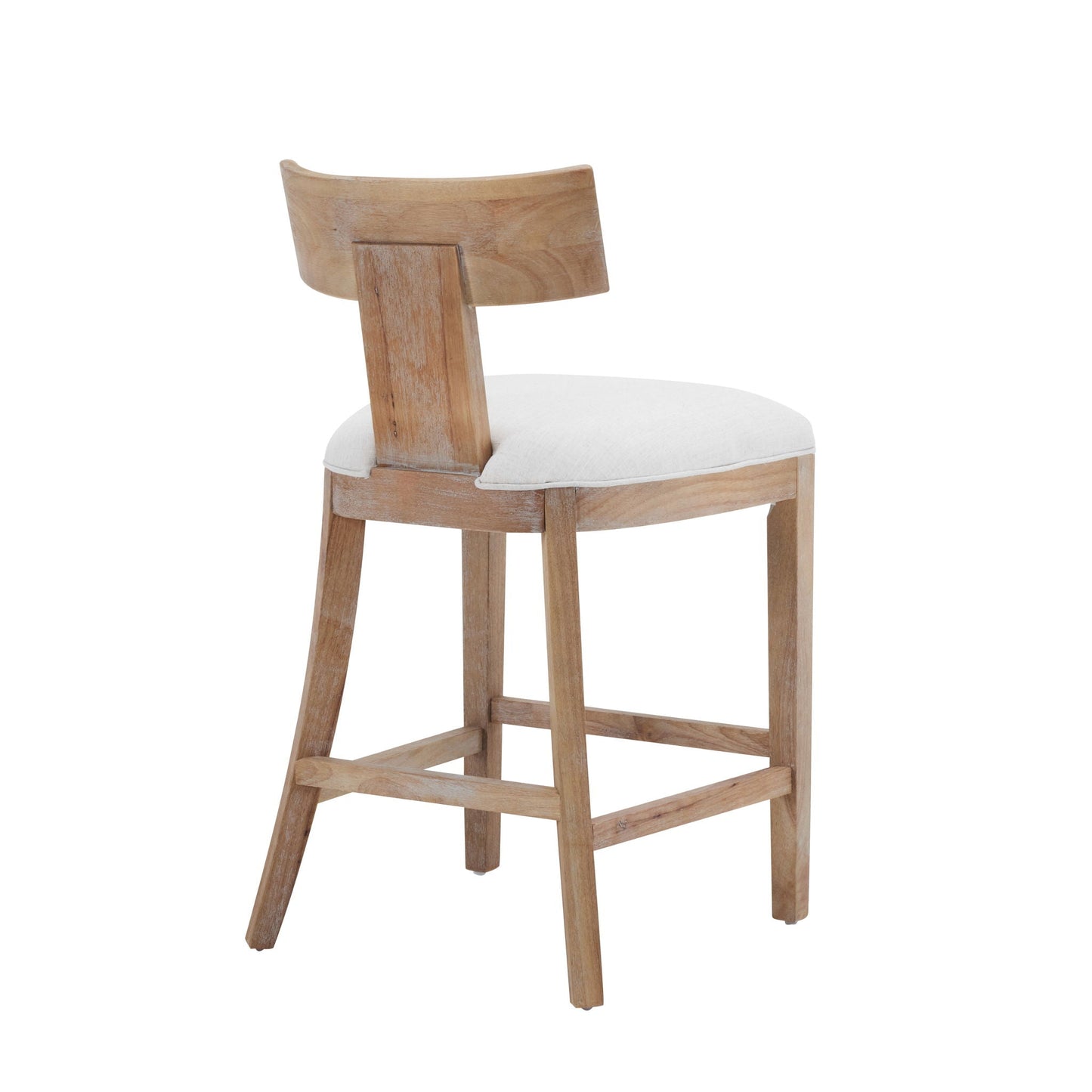 Upholstered Counter Height Bar Stools with Solid Rubber Wood Frame (Set of 2)