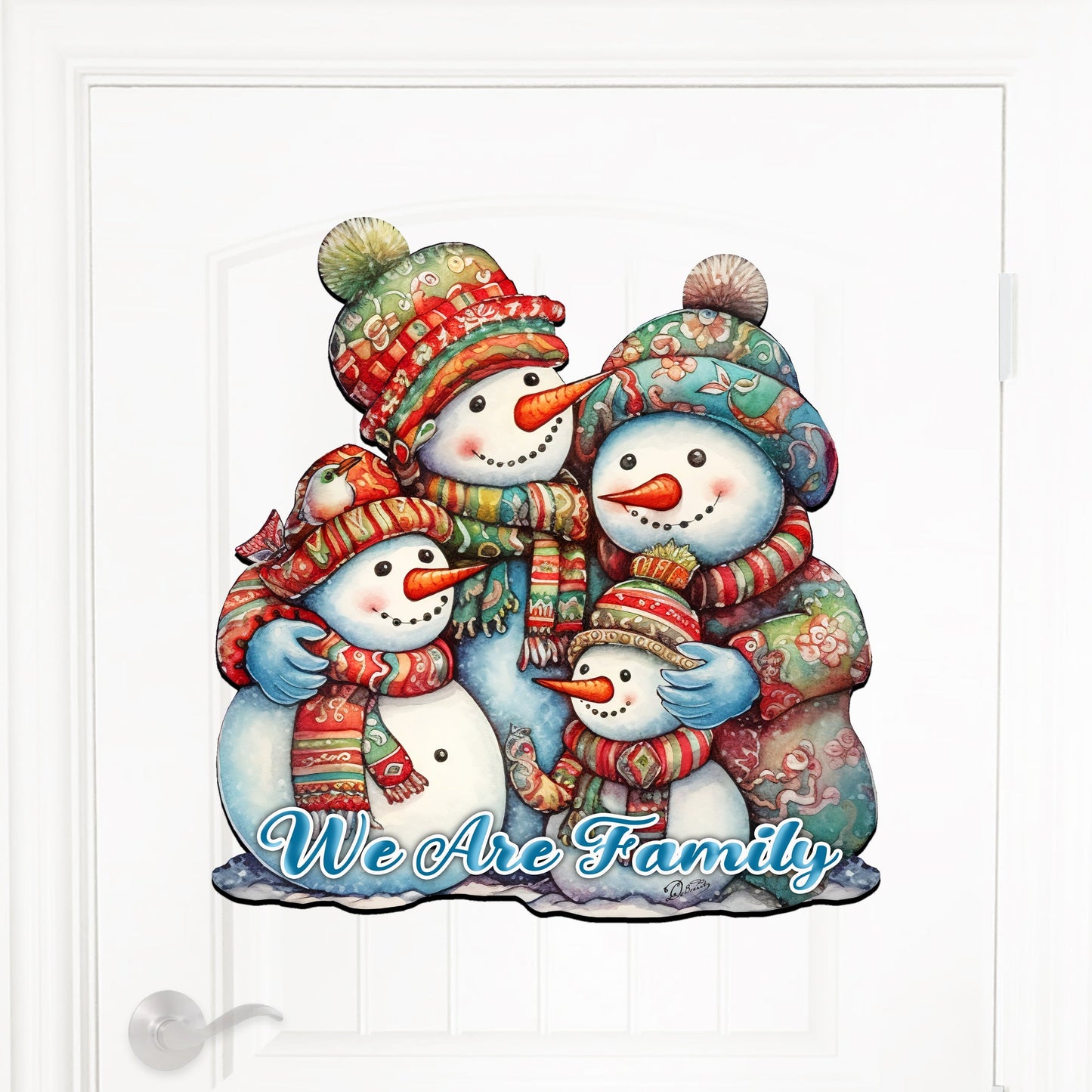 Snowman's Family Holiday Door Decor  by G. Debrekht - Christmas Decor - 8611057H