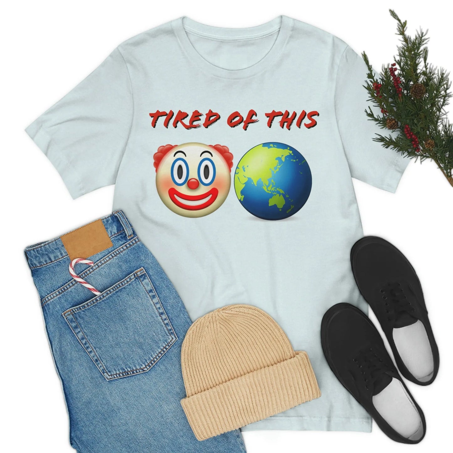 Tired Of This Clown World Emoji T-Shirt
