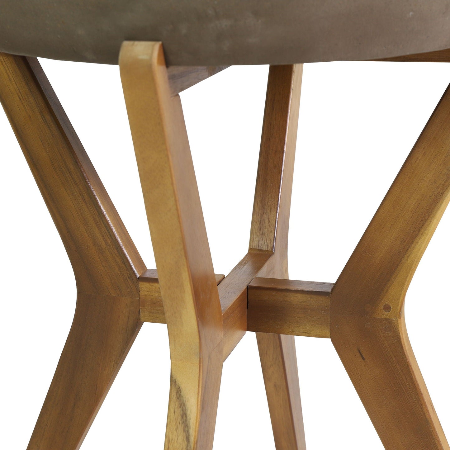 Yukon Contemporary Side Table with Lightweight Concrete Top and Acacia Wood Frame - Gray