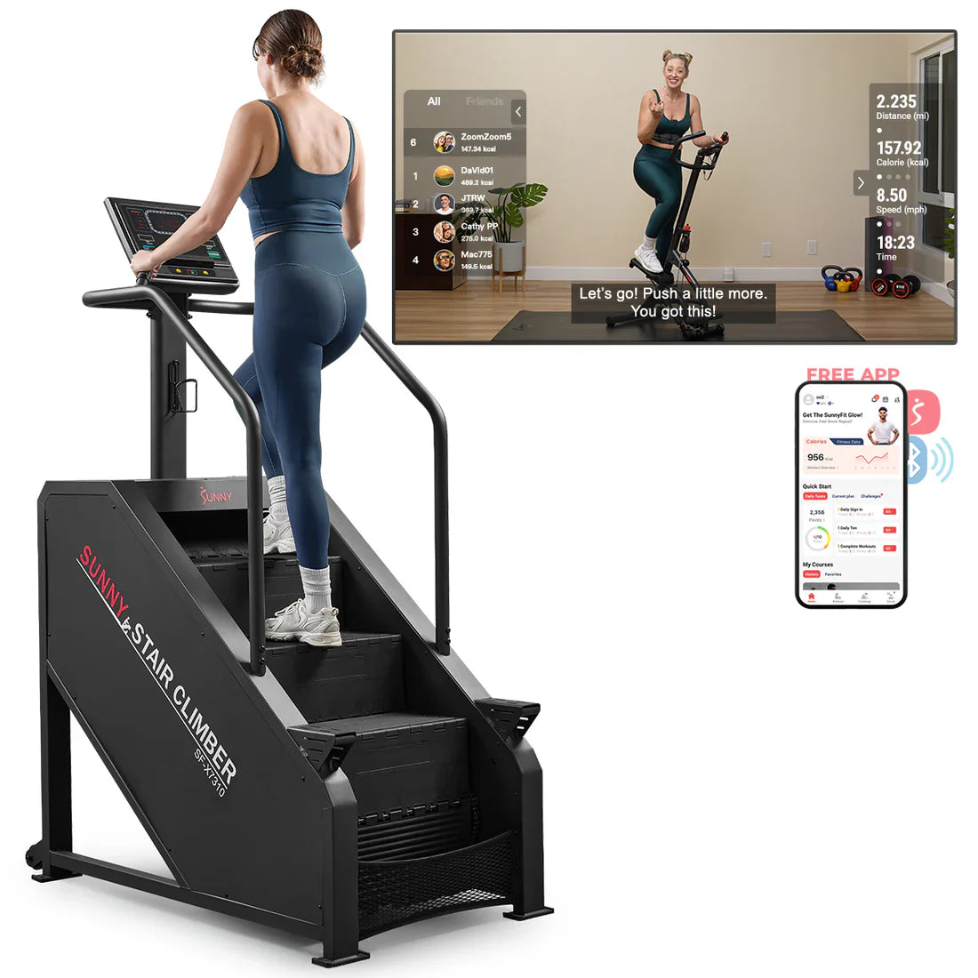 Premium Smart Stair Climber by Sunny Health & Fitness