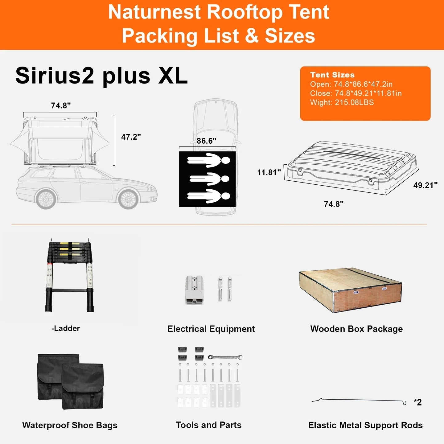 Naturnest Sirius 2 XL Roof Top Tent