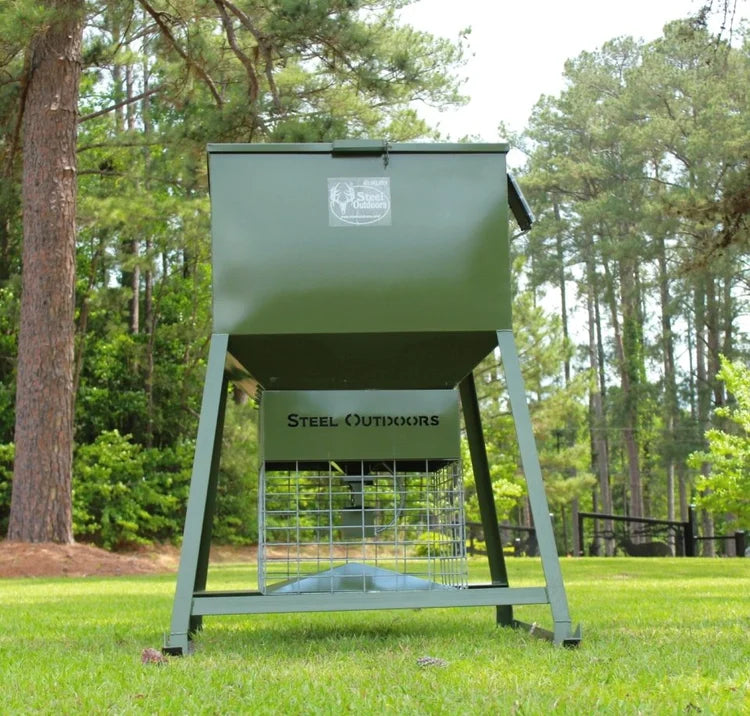 Steel Outdoors 1000 LB Capacity Tank Automatic Spin Feeder