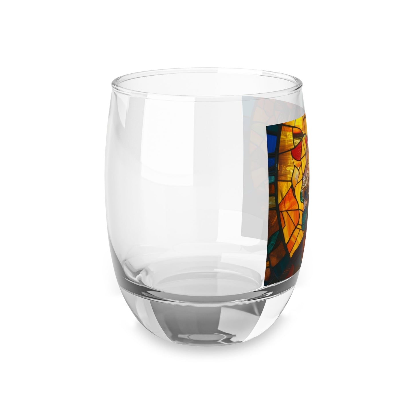 Thomas Jefferson Stained Glass Whiskey Glass - Founding Fathers Barware - 4LibertyShop.com