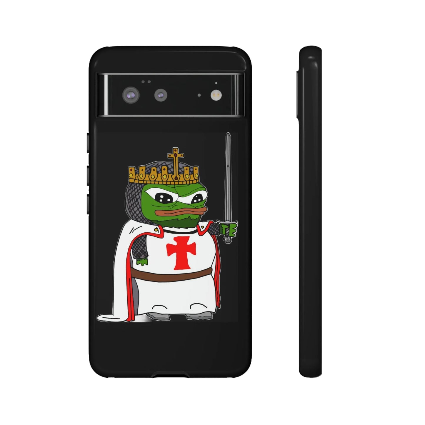 Crusader Pepe Cell Phone Case - Deus Vult Knight Phone Cover - 4LibertyShop.com