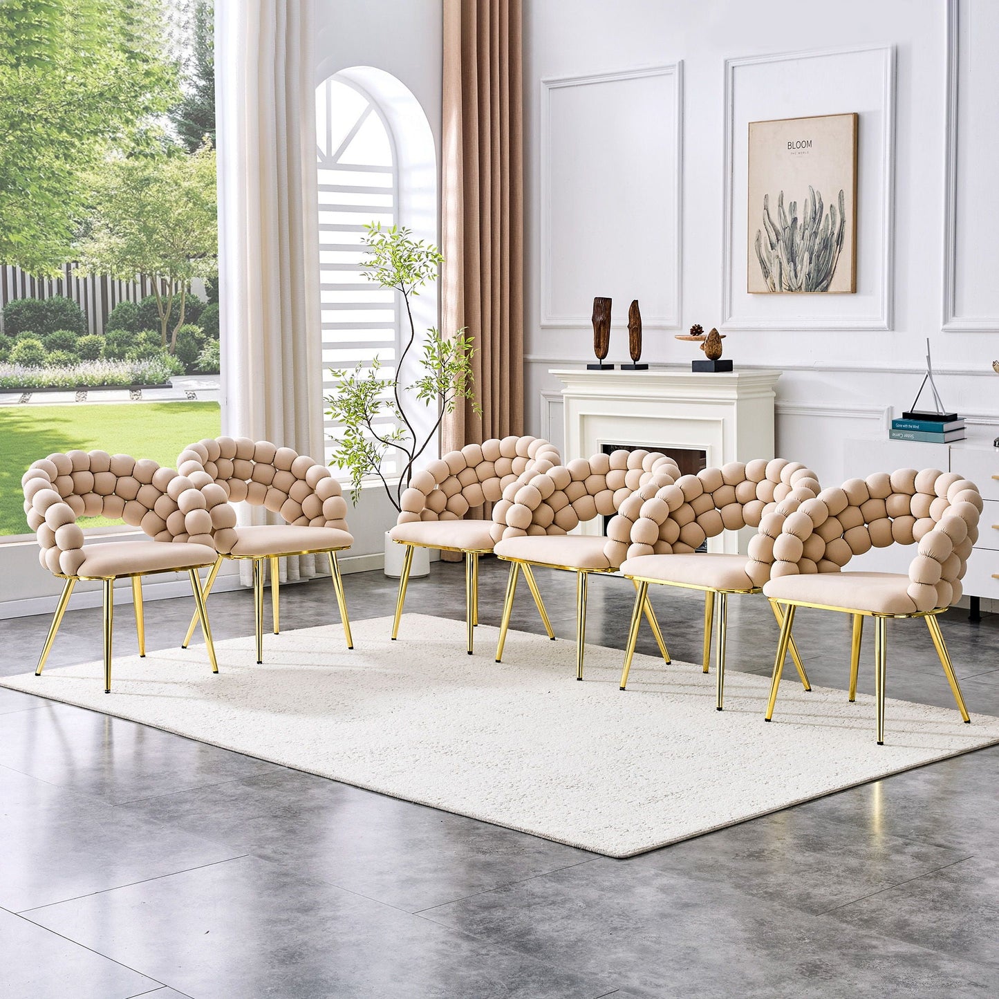 Puffy Bubble, Ball Chain Chairs For Dining Room (Set of 2)