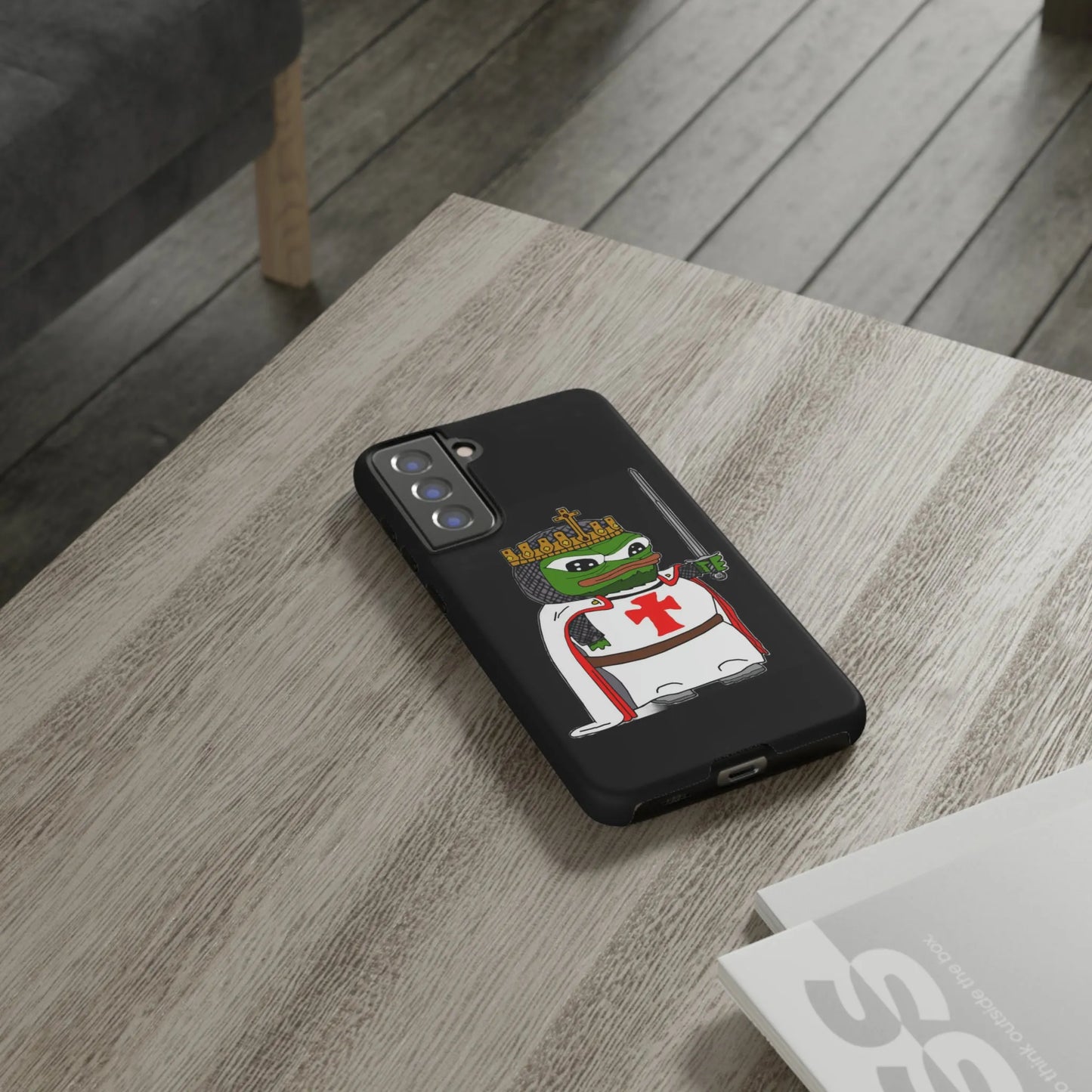 Crusader Pepe Cell Phone Case - Deus Vult Knight Phone Cover - 4LibertyShop.com