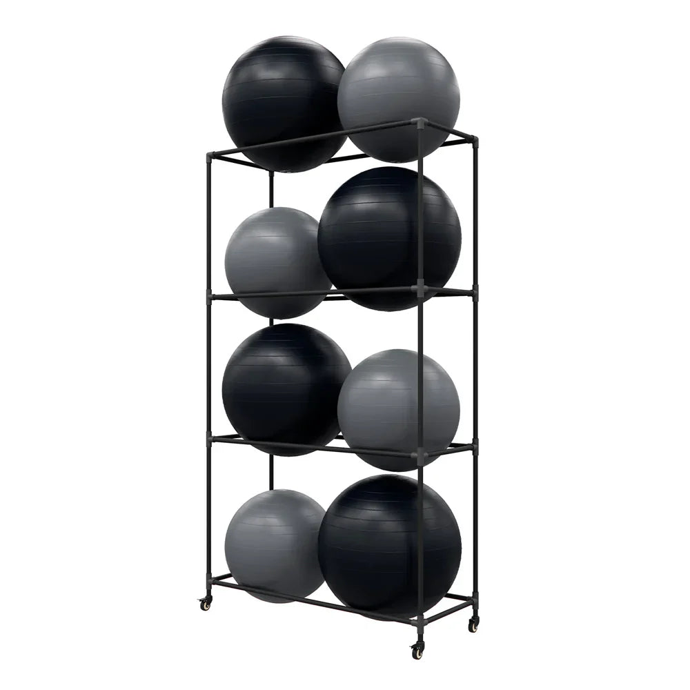 Power Systems 8 VersBall Pro Stability Balls with Metal Storage Rack
