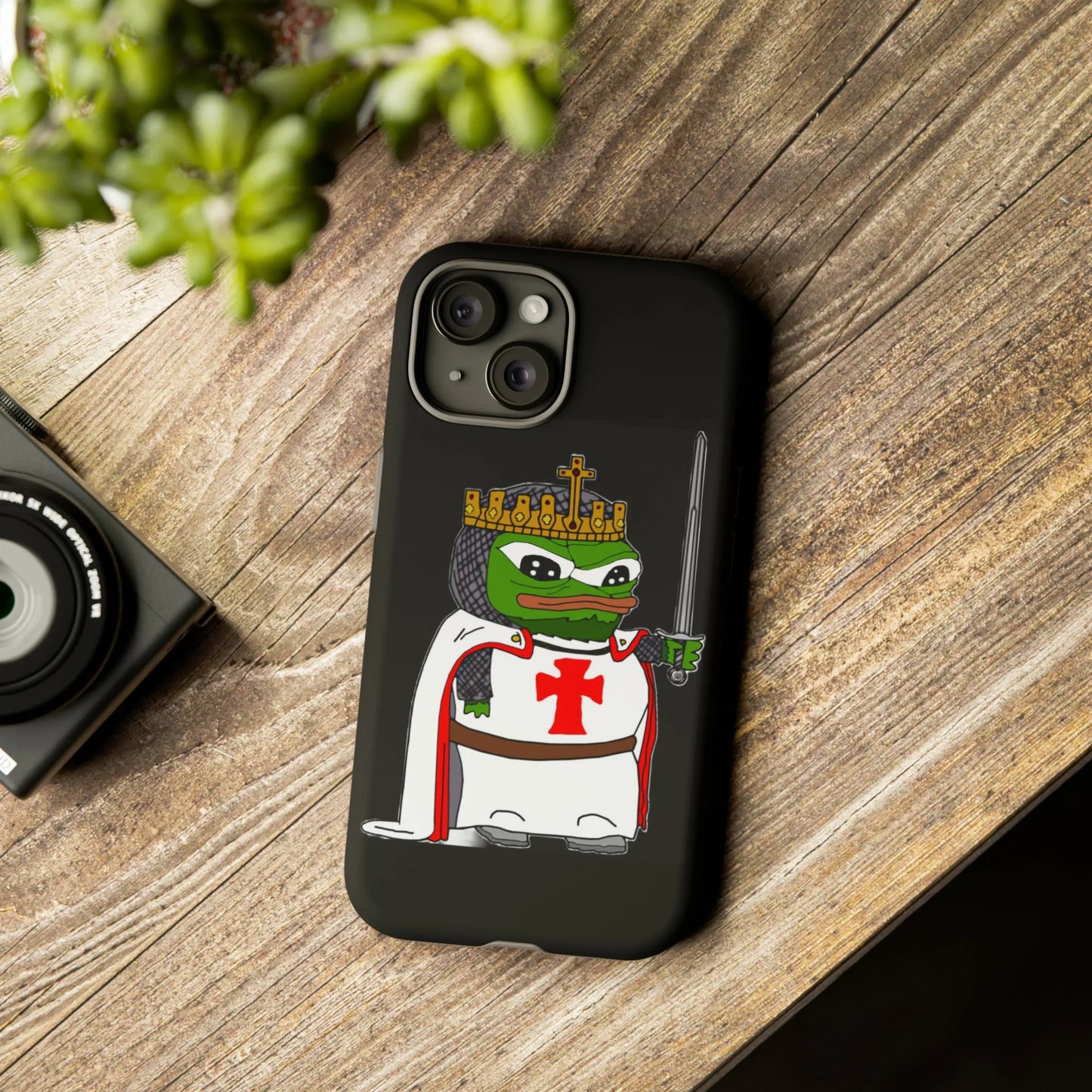 Crusader Pepe Cell Phone Case - Deus Vult Knight Phone Cover - 4LibertyShop.com