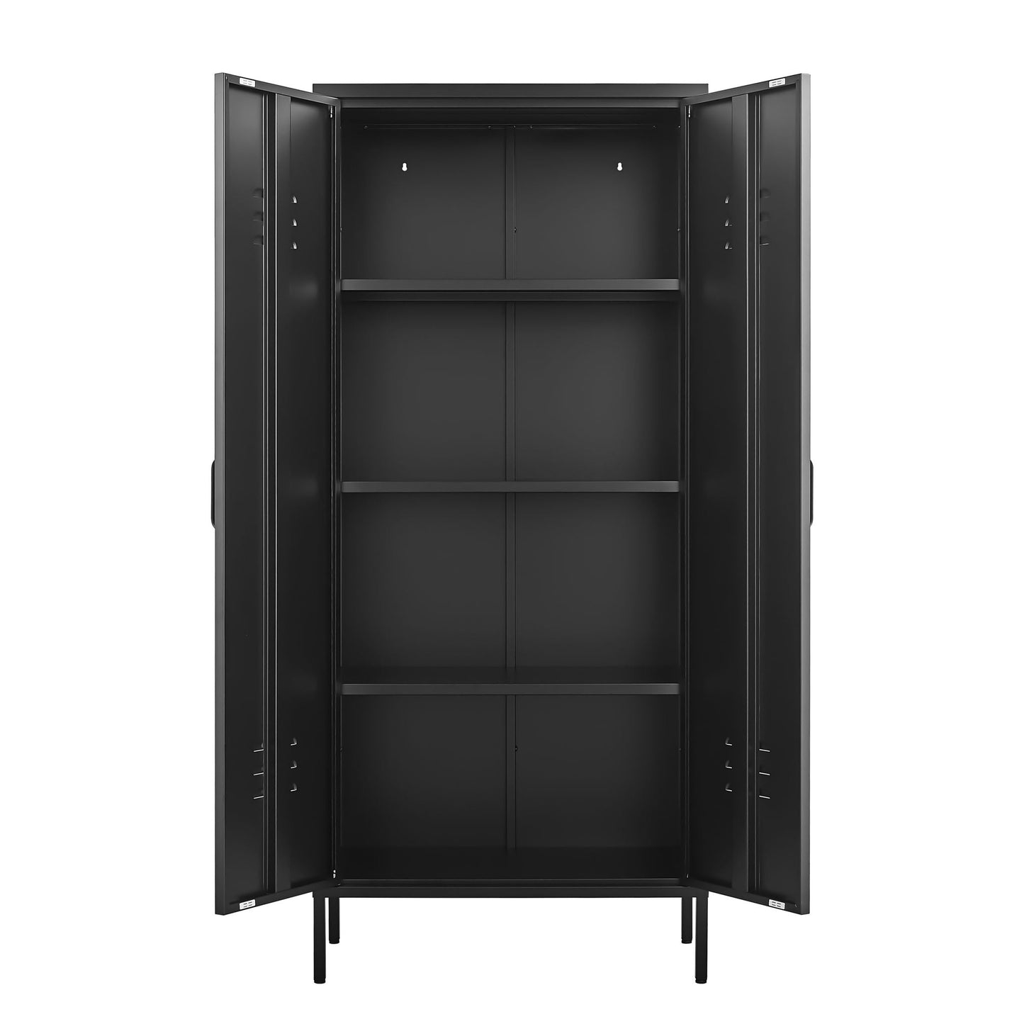 Modern Storage Cabinet with Adjustable Shelves and Magnetic Door Stopper