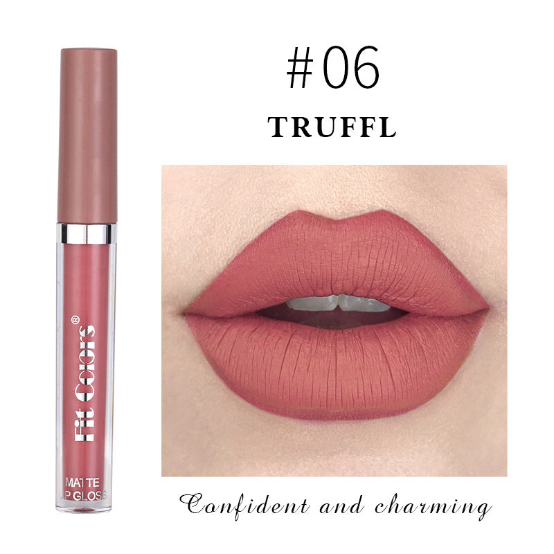 Fit Colors Matte Non Stick Cup Lip Gloss Fog Face Velvet Thin Tube Liquid Lipstick