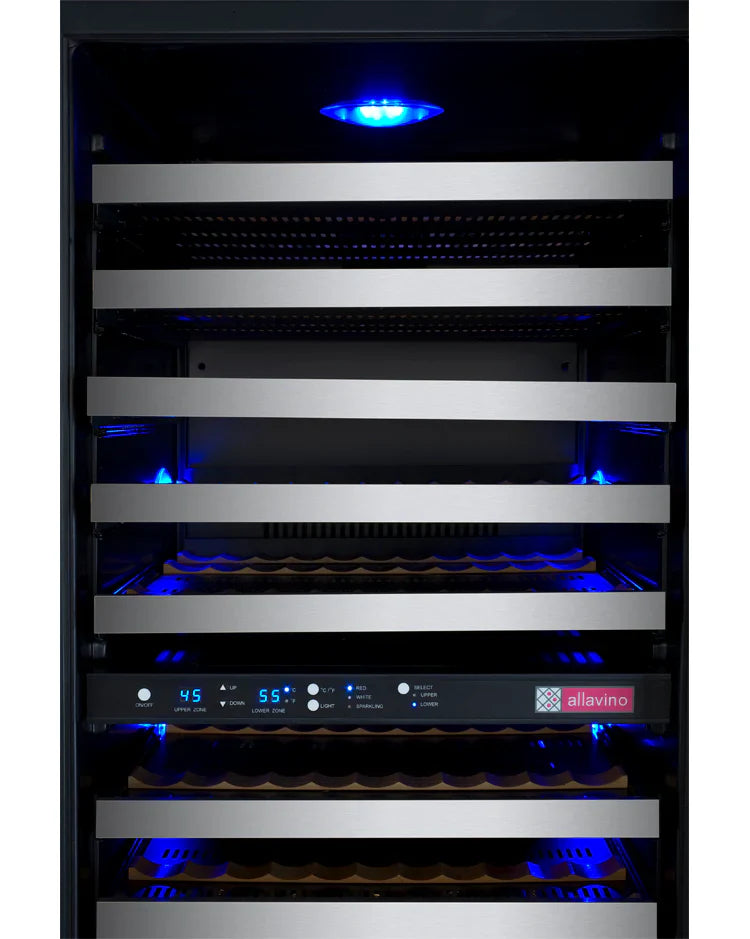 Allavino 24" Wide FlexCount II Tru-Vino 121 Bottle Dual Zone Stainless SteelWine Refrigerator