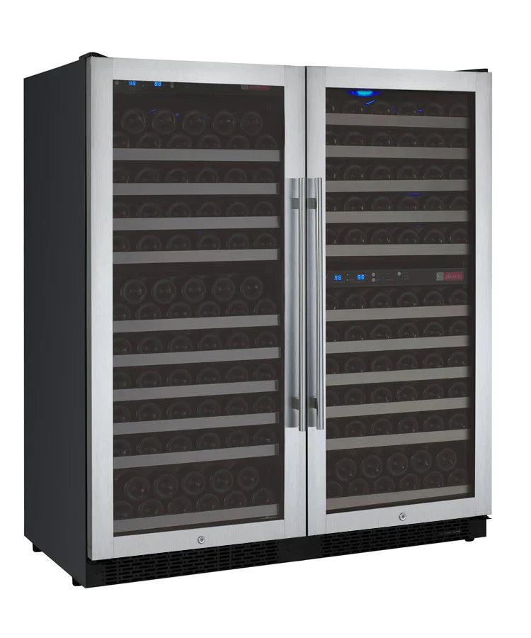 Allavino 47" Wide FlexCount II Tru-Vino 256 Bottle Stainless Steel Side-by-Side Wine Refrigerator