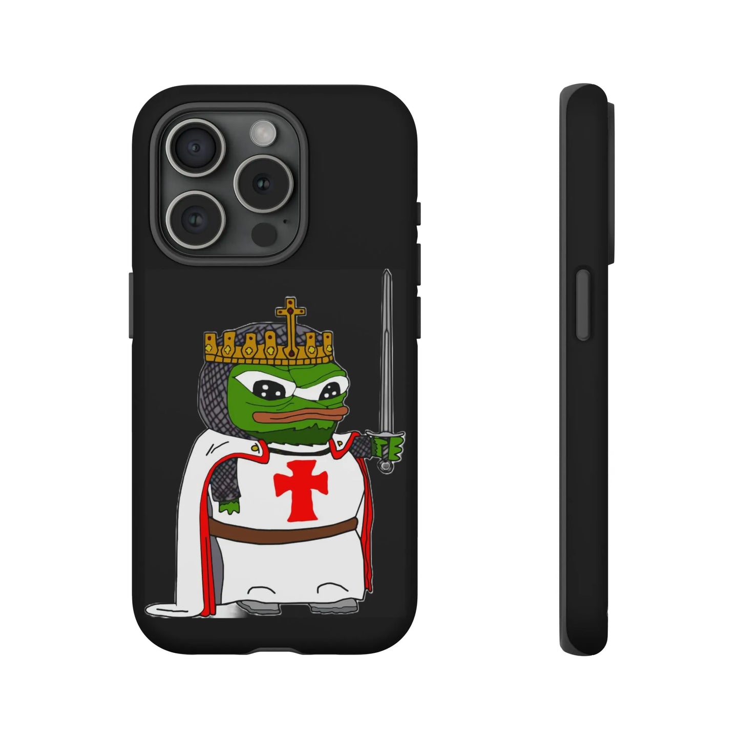 Crusader Pepe Cell Phone Case - Deus Vult Knight Phone Cover - 4LibertyShop.com