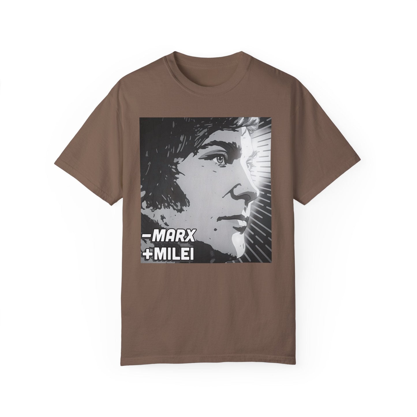 Less Marx, More Milei Icon of Liberty T-shirt - 4LibertyShop.com