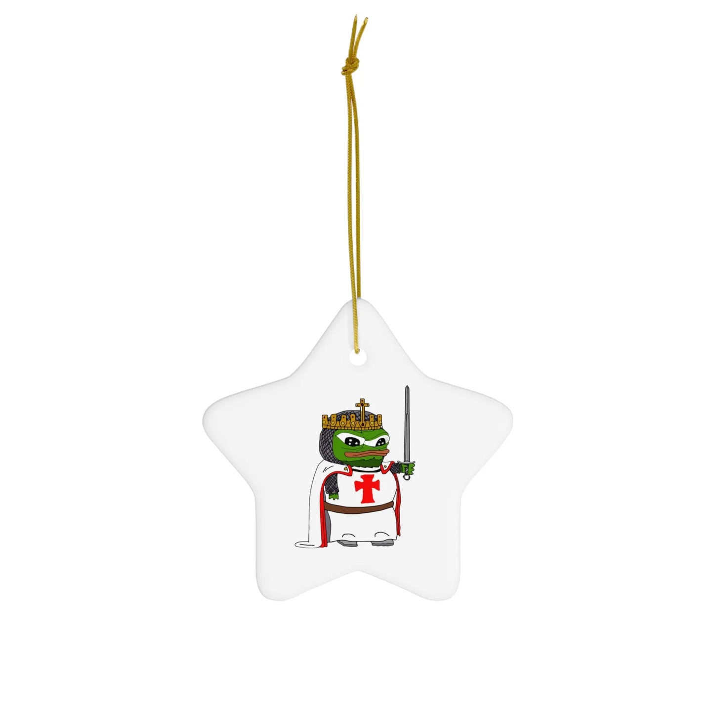 Pepe the Crusader Knight Ceramic Ornaments - Deus Vult Christmas - 4LibertyShop.com