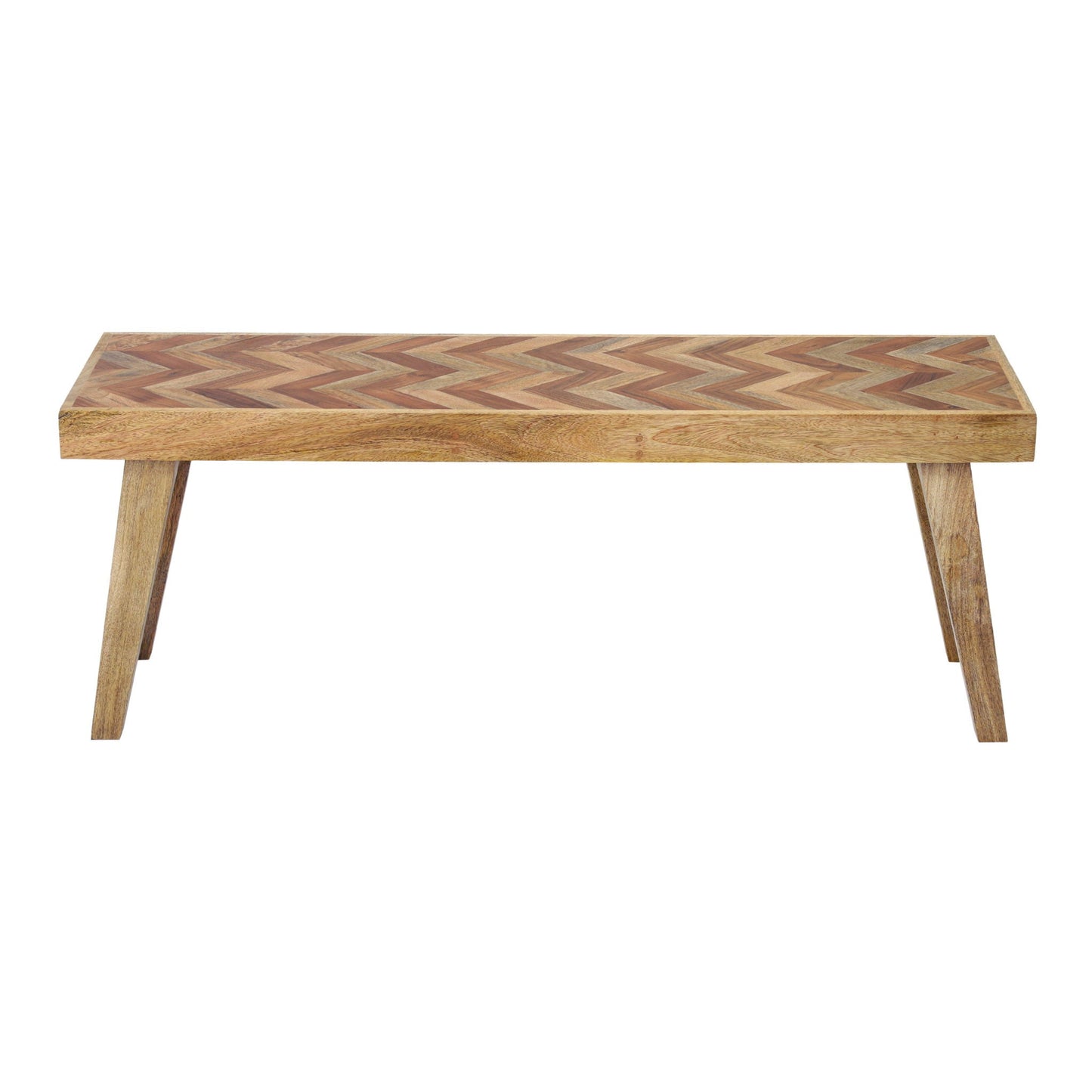 Artisan Handcrafted Mango Wood Bench Rustic Boho Style - Natural