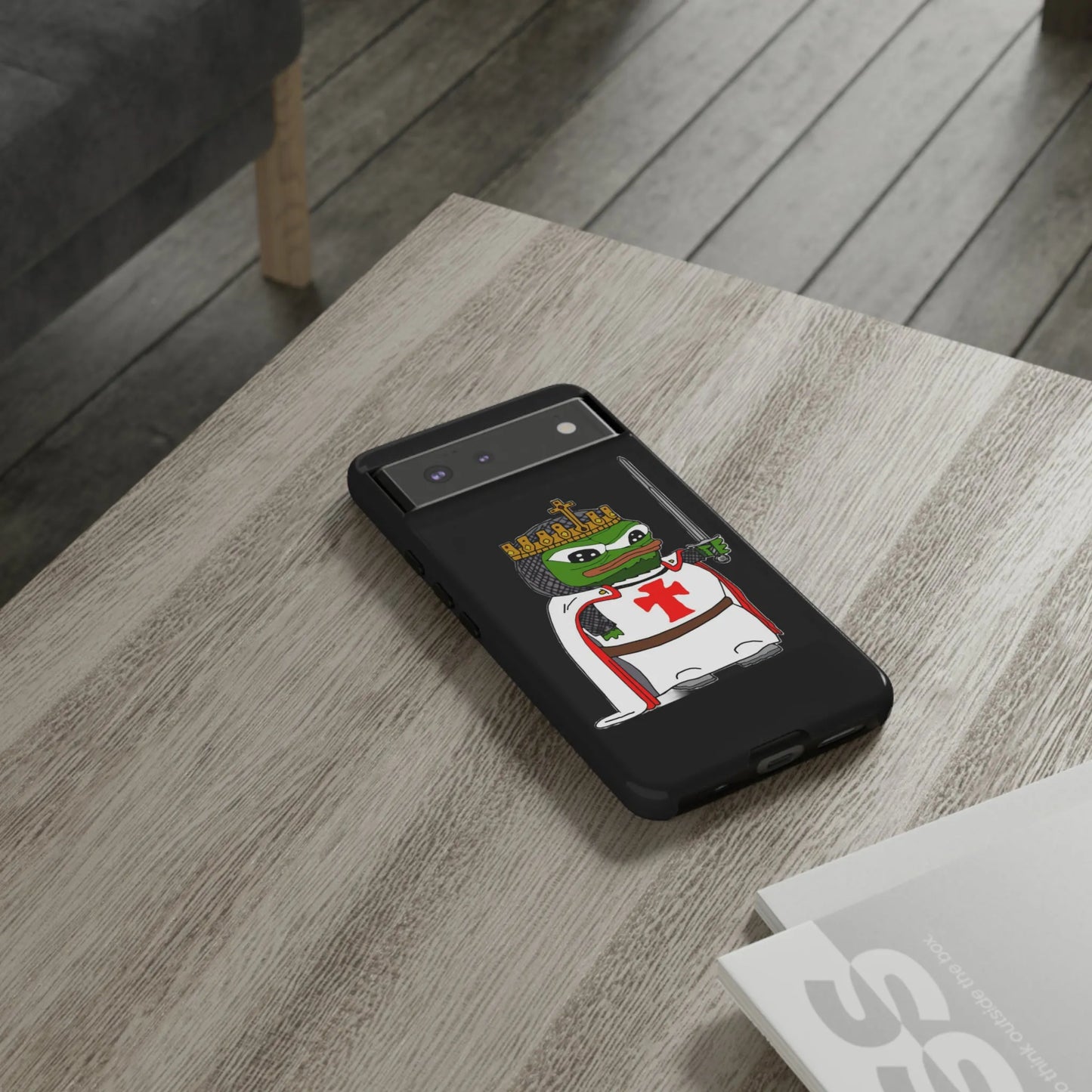 Crusader Pepe Cell Phone Case - Deus Vult Knight Phone Cover - 4LibertyShop.com