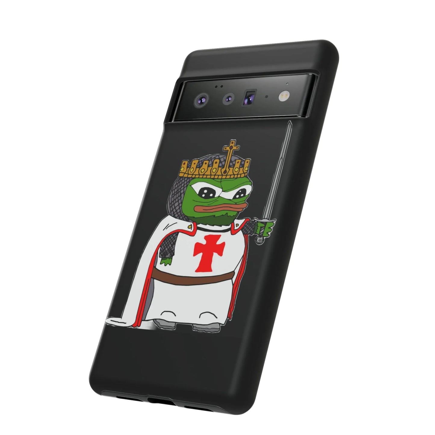 Crusader Pepe Cell Phone Case - Deus Vult Knight Phone Cover - 4LibertyShop.com